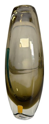 Lot 51 - SWEDISH & ENGLISH GLASS -THREE RETRO MID CENTURY STUDIO ART GLASS VASES