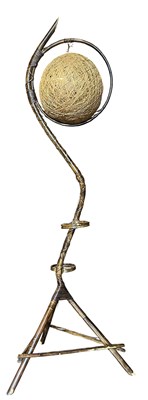 Lot 24 - RETRO MID CENTURY BAMBOO FLOOR-STANDING LAMP