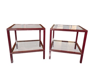 Lot 555 - PIERRE VANDEL PARIS - PAIR OF RETRO 1970S DESIGNER SIDE OR LAMP TABLES