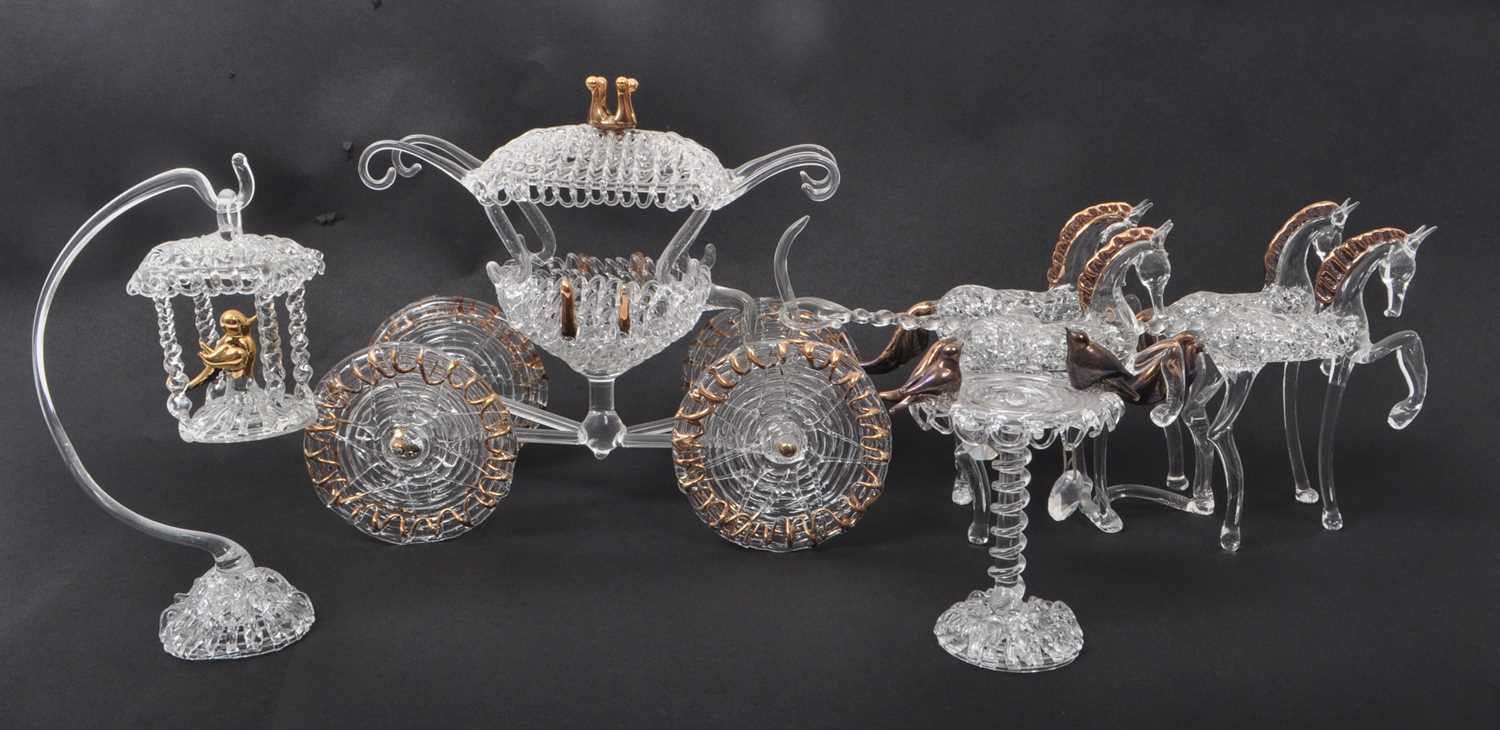 Lot 23 - 20TH CENTURY STUDIO GLASS HORSE & OTHERS