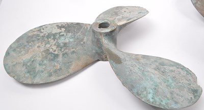 Lot 270 - TWO VINTAGE BRASS BOAT PROPELLERS