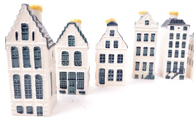 Lot 176 - KLM - BOLS - COLLECTION OF TEN DELFT BLUE MINIATURE LIQUOR HOUSES