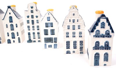 Lot 176 - KLM - BOLS - COLLECTION OF TEN DELFT BLUE MINIATURE LIQUOR HOUSES