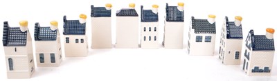 Lot 176 - KLM - BOLS - COLLECTION OF TEN DELFT BLUE MINIATURE LIQUOR HOUSES