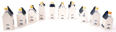 Lot 176 - KLM - BOLS - COLLECTION OF TEN DELFT BLUE MINIATURE LIQUOR HOUSES